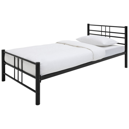 Home Atlas Single Metal Bed Frame - Black | Modern Strong Bedroom Furniture Bed
