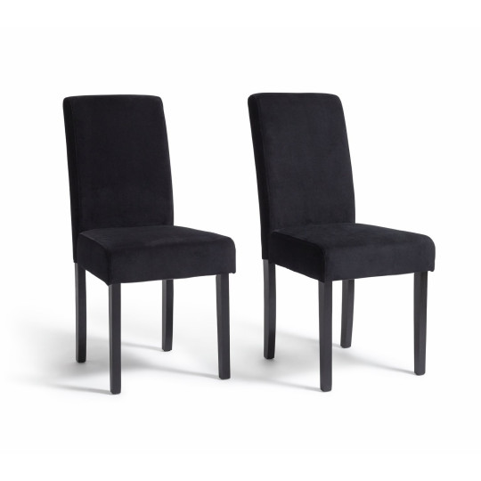 Home Midback Pair of Velvet Dining Chair - Black | Elegant Kitchen Accent
