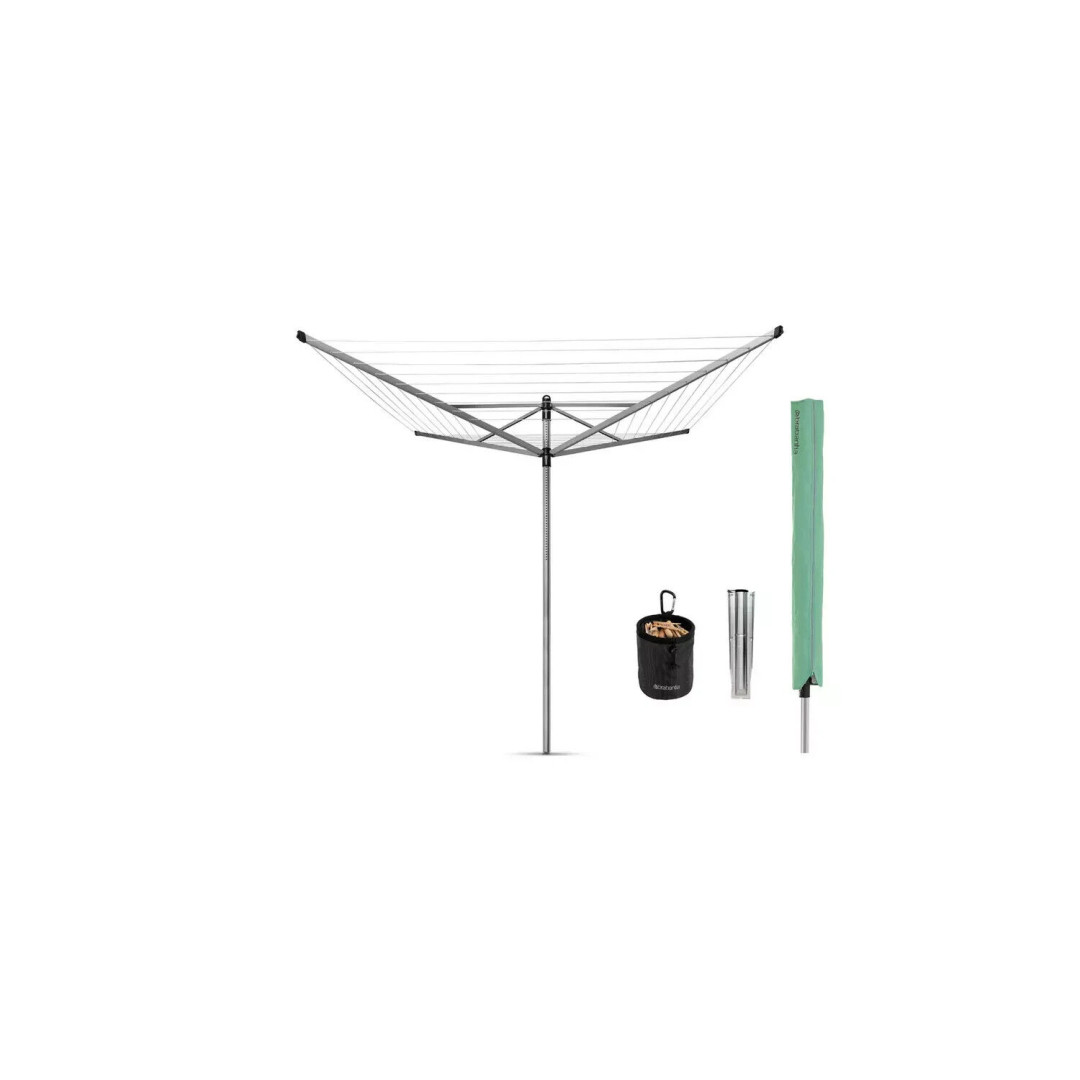 Brabantia Lift-O-Matic 50m 4-Arm Rotary Airer Washing Line with Ground Spike NEW
