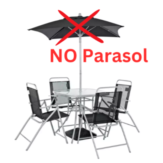 Atlantic 4 Seater Garden Furniture Set - Table and Chairs Patio Set - No Parasol