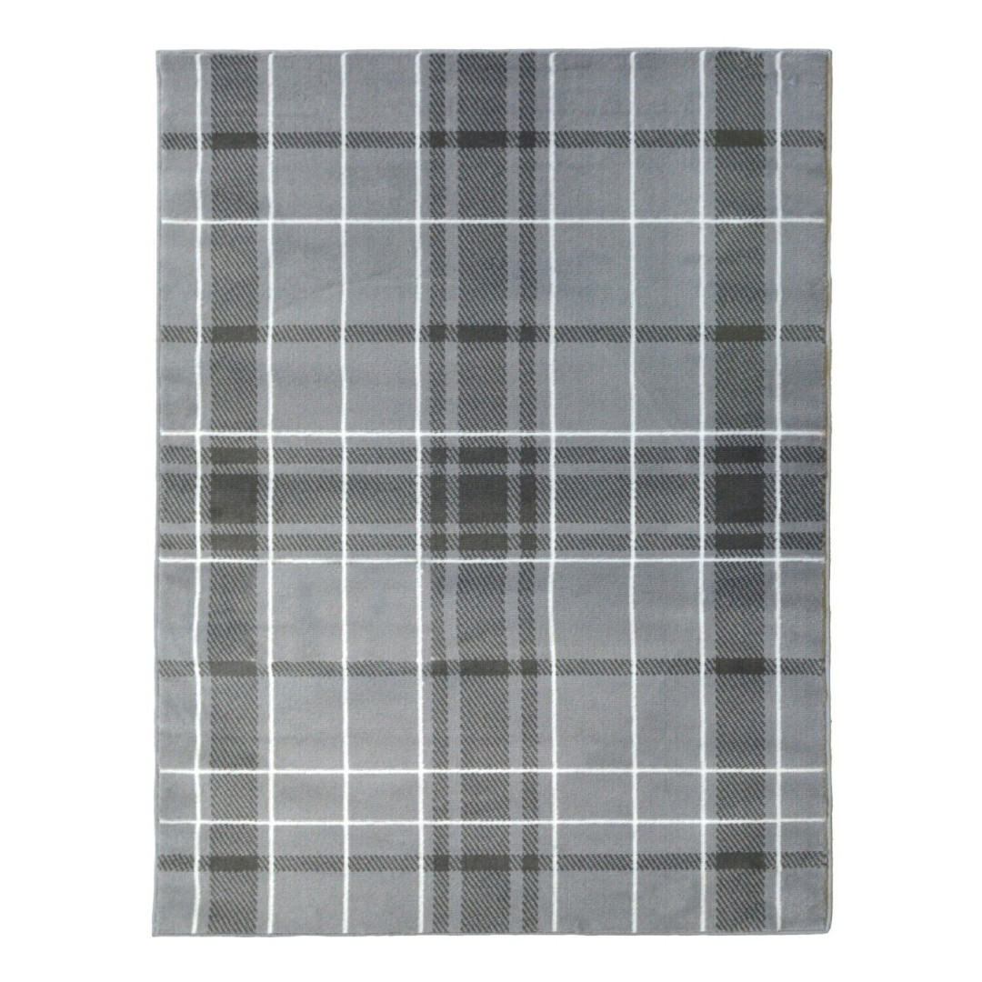 Grey Check Rug - 80x150cm   (1)