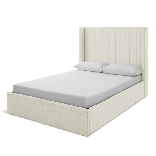 Kempley Double End Lift Ottoman Bed - Cream | Space Saving Sleep Solution