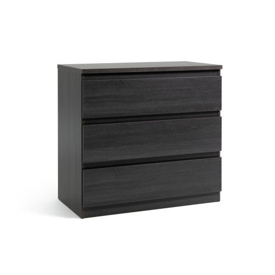 Habitat Jenson 3 Drawer Chest - Black Brown