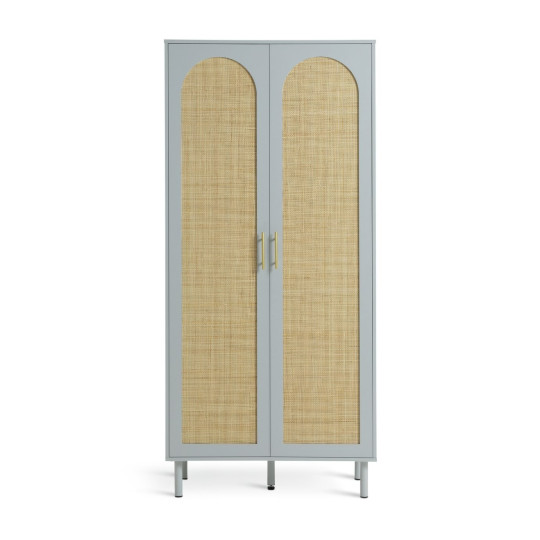 Monica 2 Door Wardrobe - Grey | Compact grey wardrobe