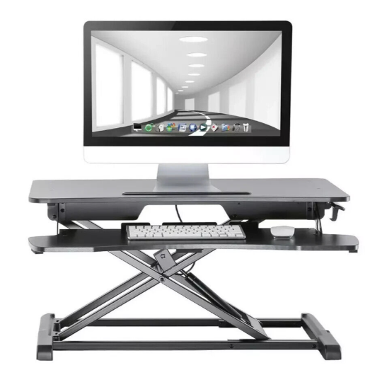 ProperAV Two-Tier Stand-Up Desk Workstation - Black ( B Grade 19232 )