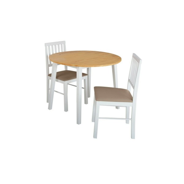 Home Kendal Extendable Wood Table & 2 Chairs -Two Tone
