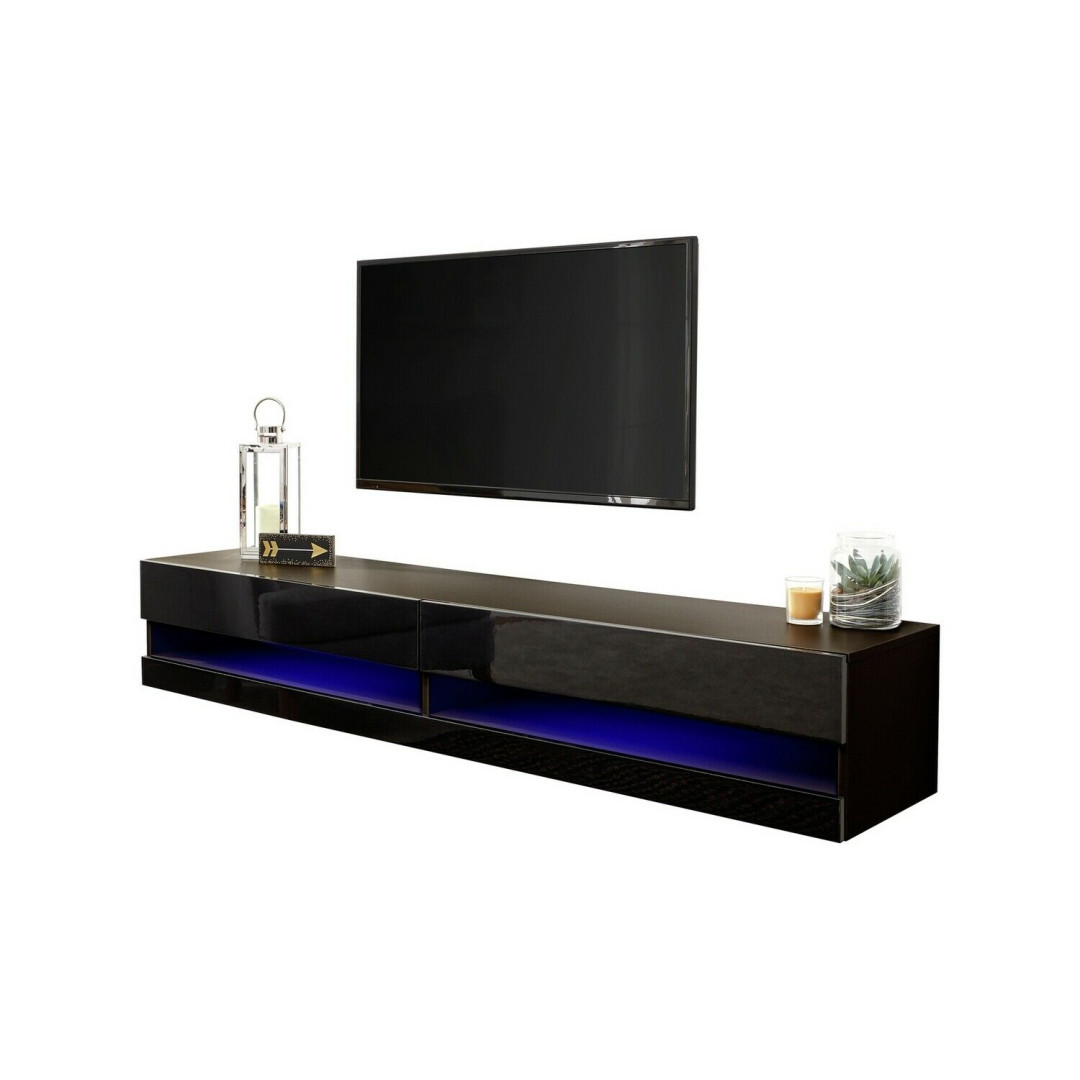 Galicia 150cm LED Wall TV Unit - Black