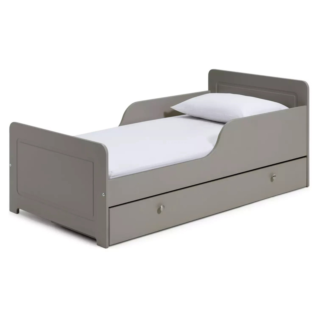 Brooklyn Toddler Bed With Drawer - Grey | Kids Bed, Storage, Low Frame Brooklyn Toddler Bed With Drawer - Grey | Kids Bed, Storage, Low Frame