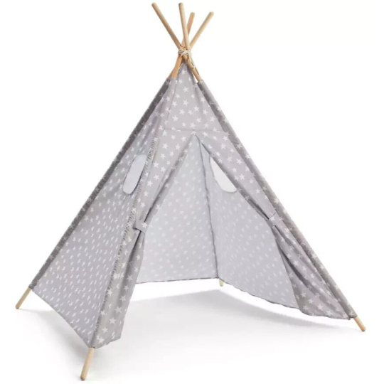 Kids Grey Stars Teepee Tent