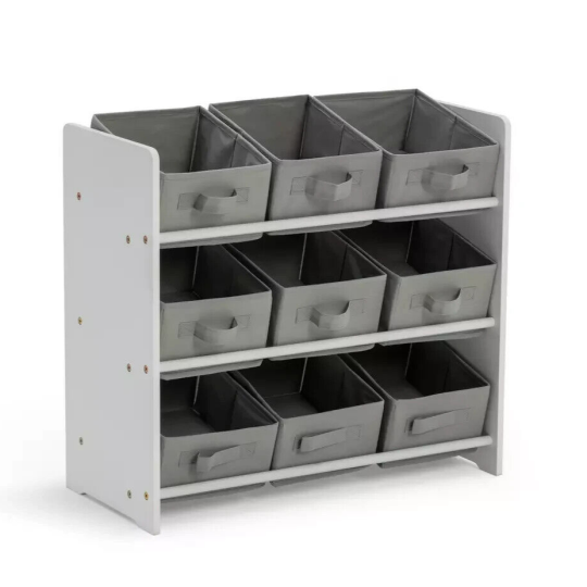 3 Tier Basket Storage Unit - Grey