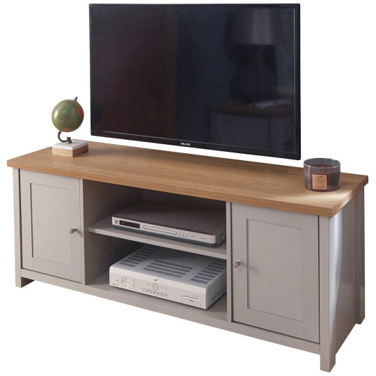 GFW Lancaster 2 Door TV Unit - Grey