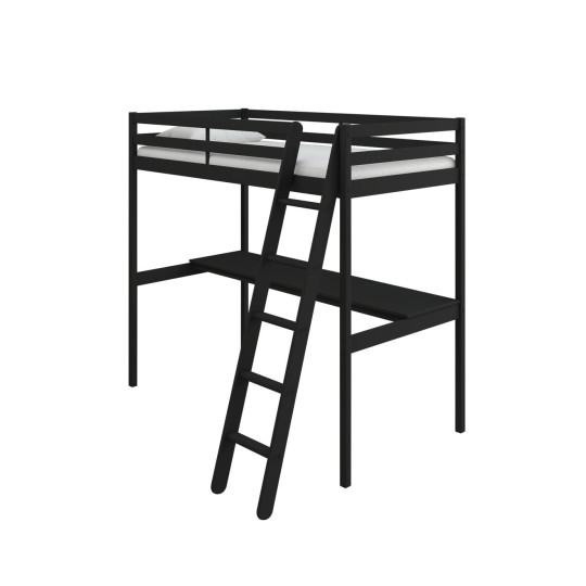 Home Gaming High Sleeper Frame With Desk – Black | Modern Teen Interior