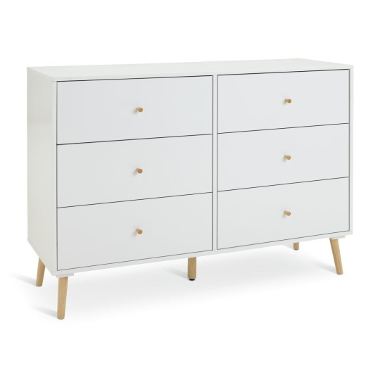 Habitat Otto 6 Drawer Chest - White | Modern Storage Cabinet Dresser Organizer