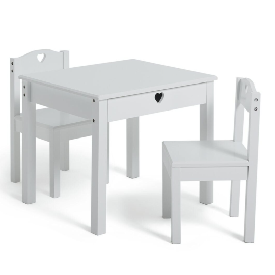 Mia Kids Table & 2 Chairs - White ( B Grade 36460 )