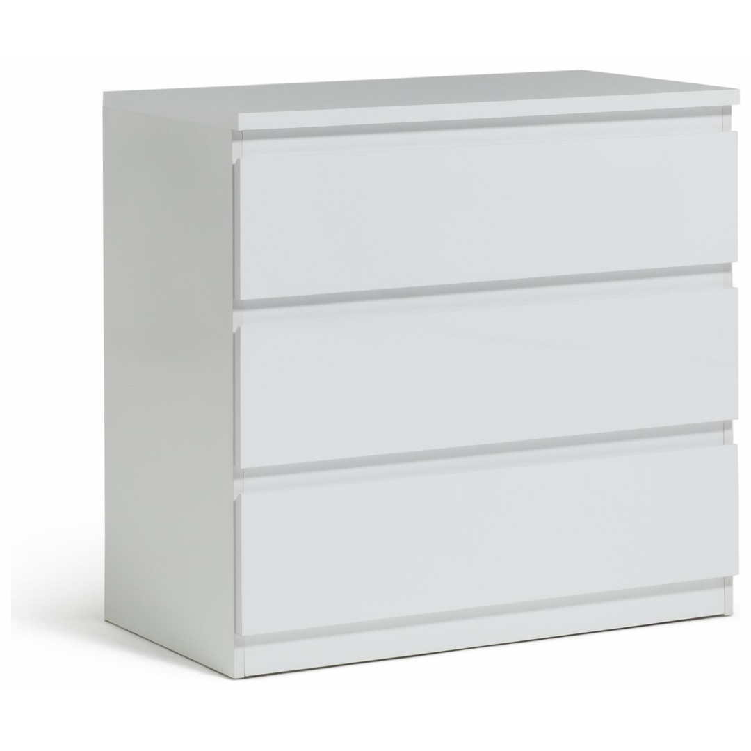 Jenson 3 Drawer Chest - Matte White | Bedroom storage unit white Jenson 3 Drawer Chest - Matte White | Bedroom storage unit white
