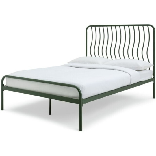 Wave Double Metal Bed Frame - Green