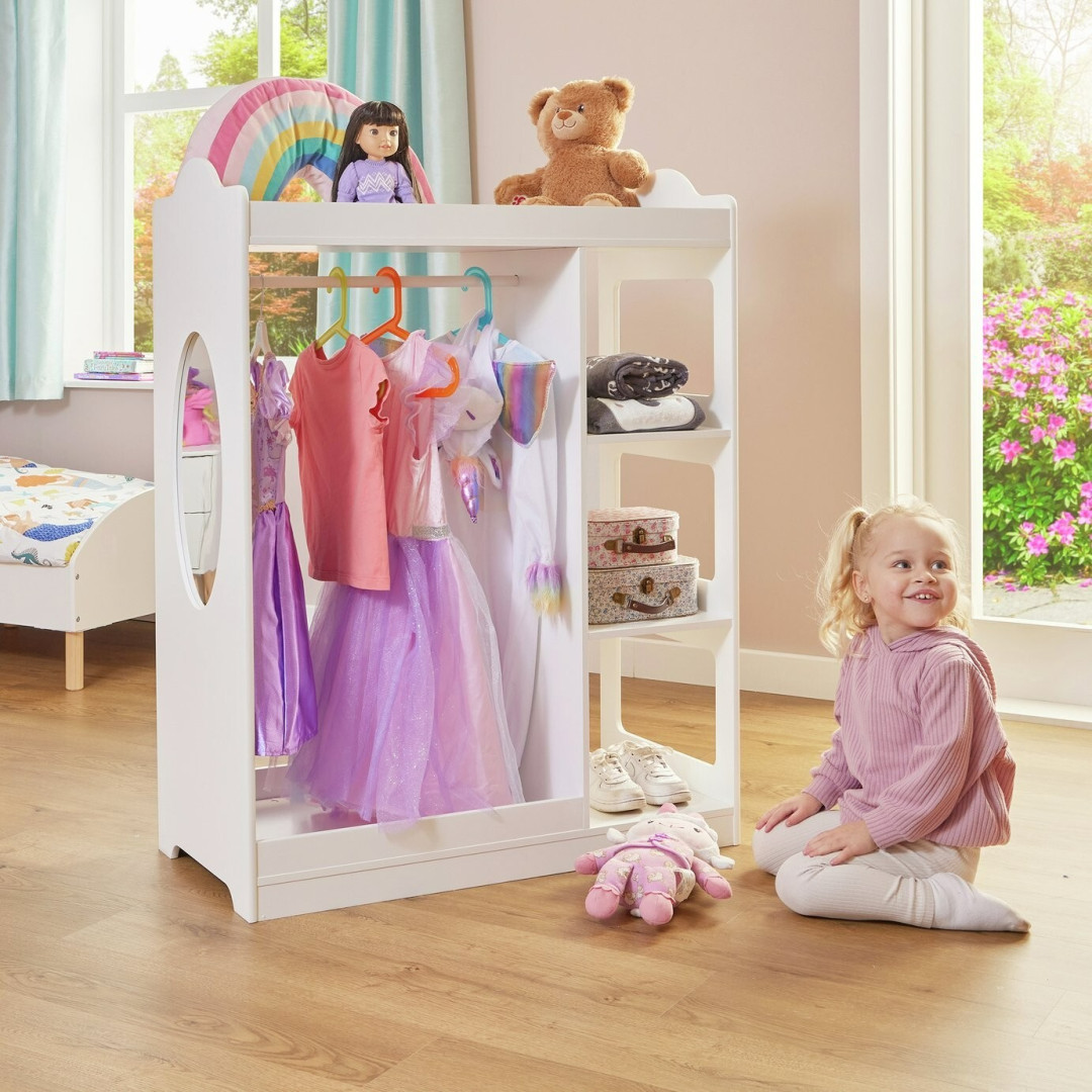 Liberty House Kids Dressing Rail with Mirror White