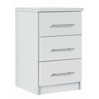 Normandy 3 Drawer Bedside Cabinet - White