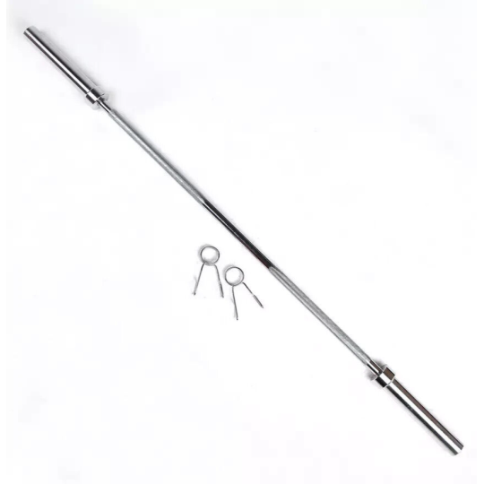 Pro Fitness 6FT Olympic Bar 2"  Chrome With Spring Collars (Without Weights)