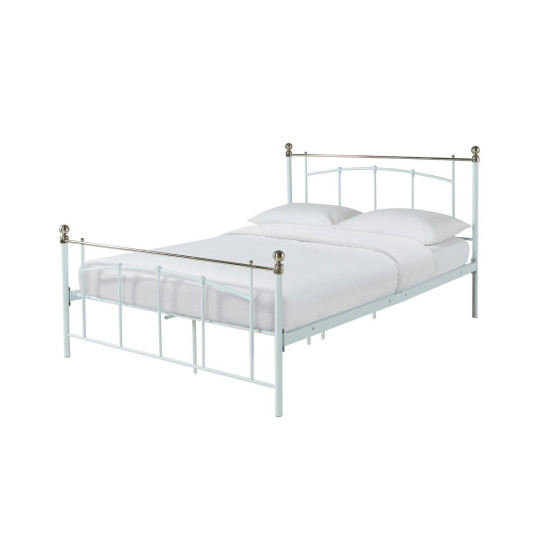 Yani Kingsize Metal Bed Frame - White With Kingsize 1000 Pocket Sprung Mattress