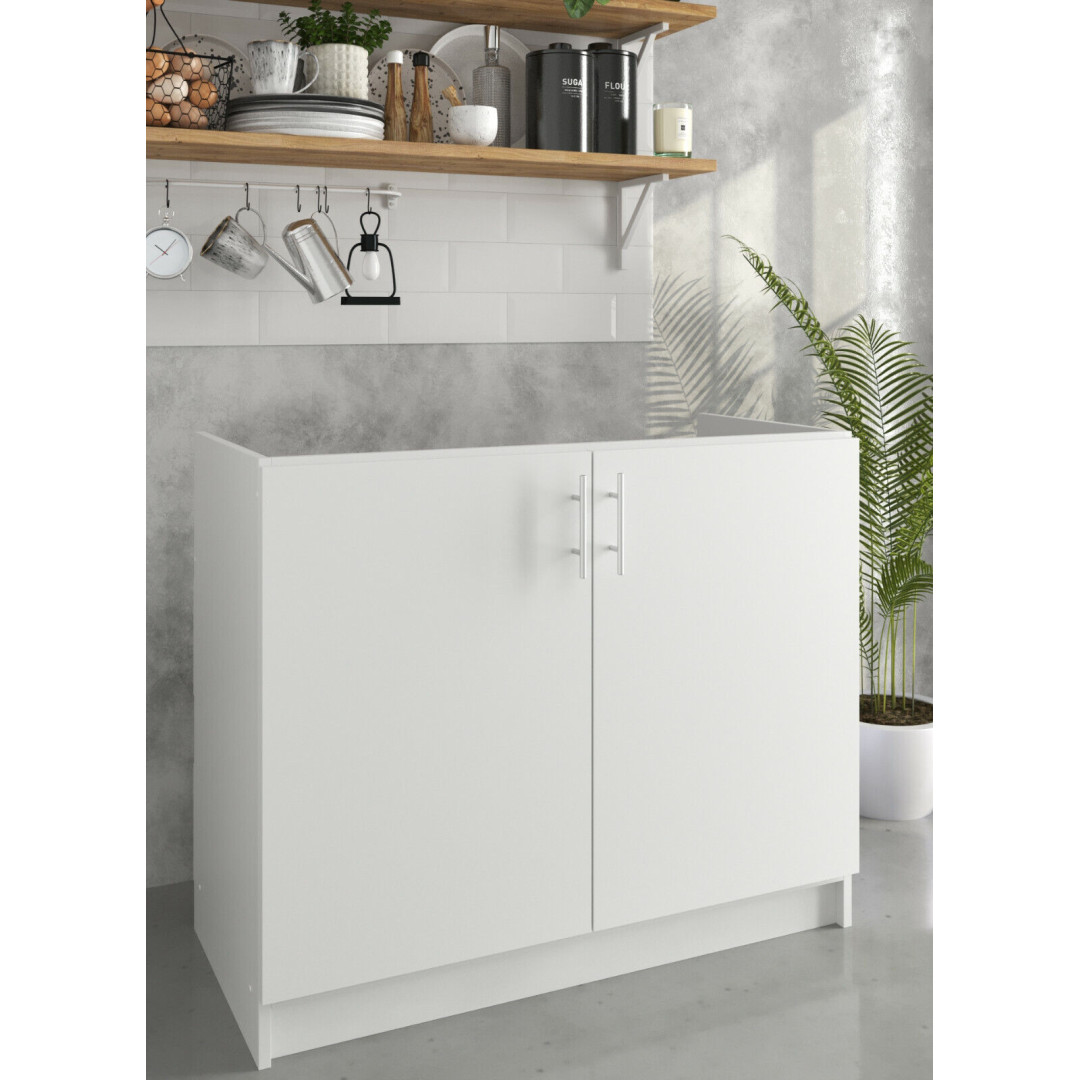 JD Greta Kitchen 1000mm Base Sink Cabinet - White