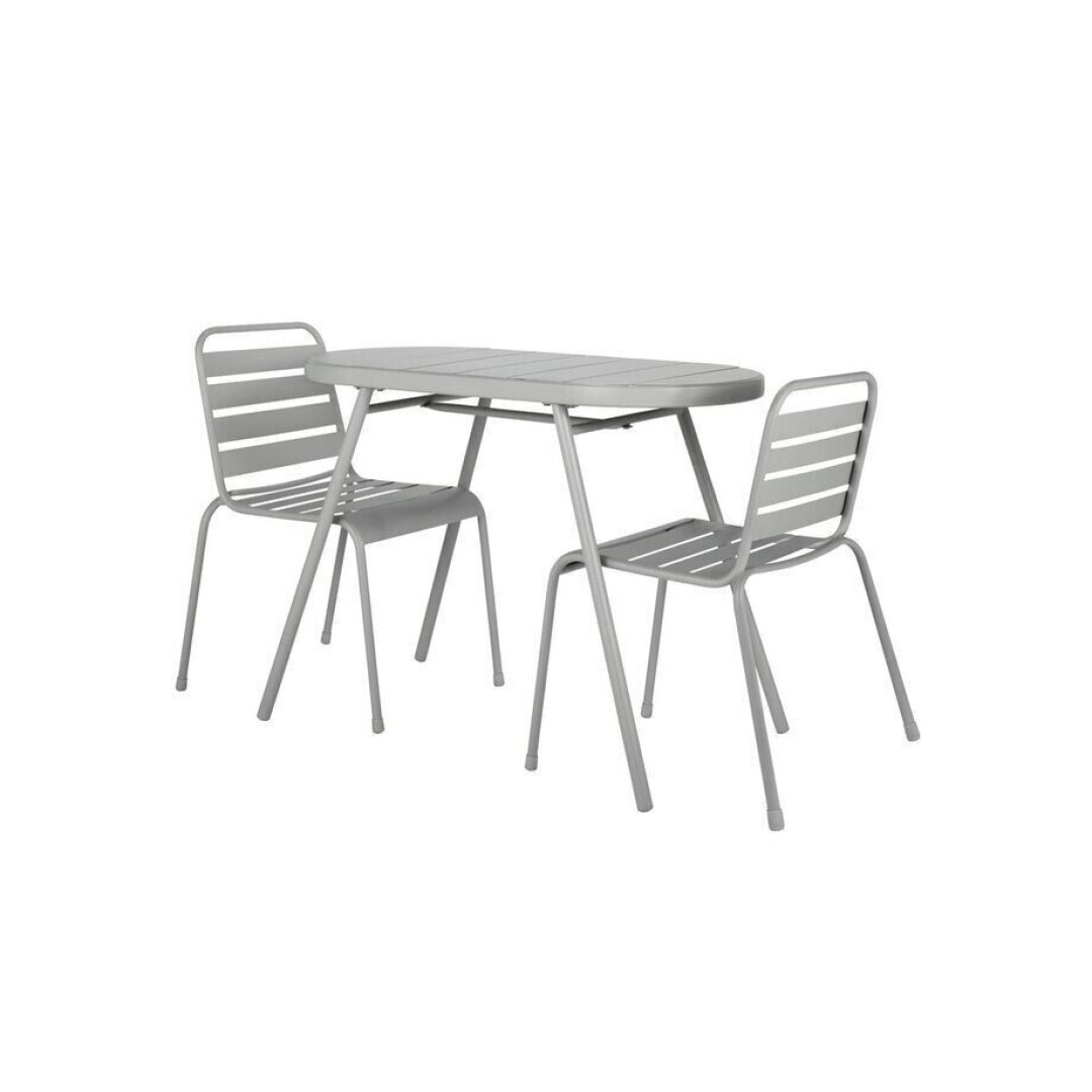 2 Seater Oval Bistro Set - Grey