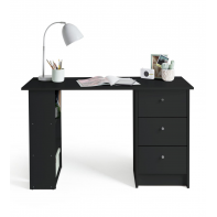 Malibu 3 Drawer Office Desk - Black Oak Effect