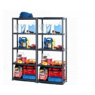 2x 5 Tier Plastic Shelving Unit Storage Rack