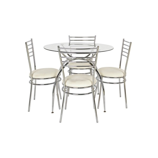 Lusi Glass Dining White Chairs (ONLY 4 CHAIRS)