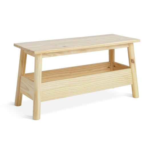 Akio Solid Wood Storage Bench - Natural