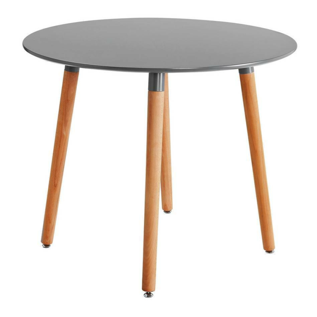Habitat Quattro Modern Round Dining Table and Chairs Grey Faux