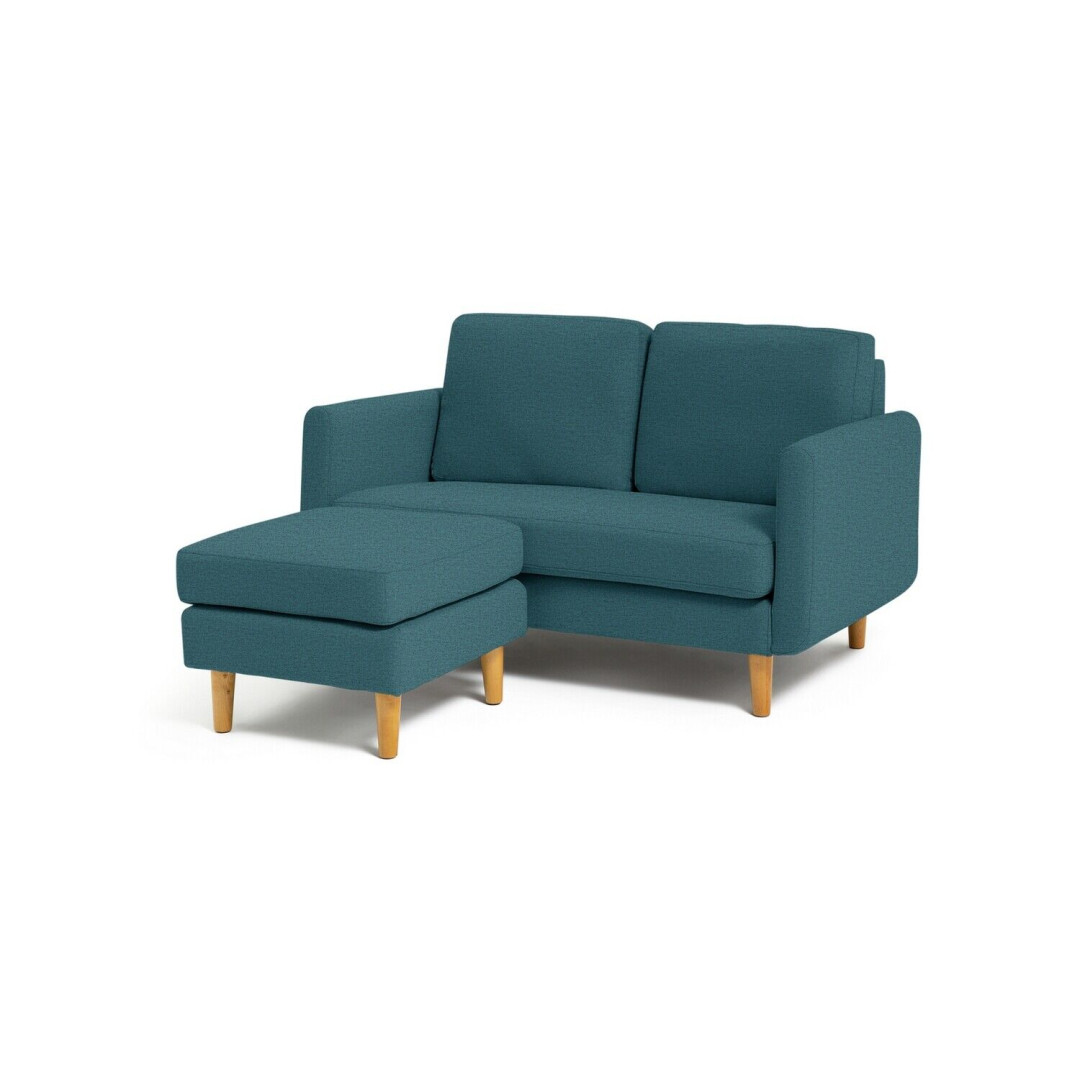 Remi 2 Seater Fabric Chaise in a Box - Teal