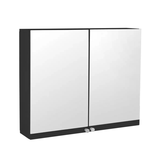 Prime 2 Door Mirrored Cabinet - Black