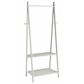 Decorative Clothes Rail with 2 Shelves - White (B Grade) | Bedroom Storage Stand Decorative Clothes Rail with 2 Shelves - White (B Grade) | Bedroom Storage Stand