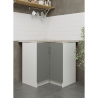 Kitchen Base Corner Unit 800mm Cabinet & Doors 80cm Grey Matt With Worktop