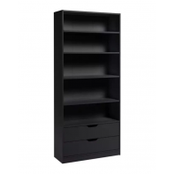 Compton 2 Drawer Bookcase - Black
