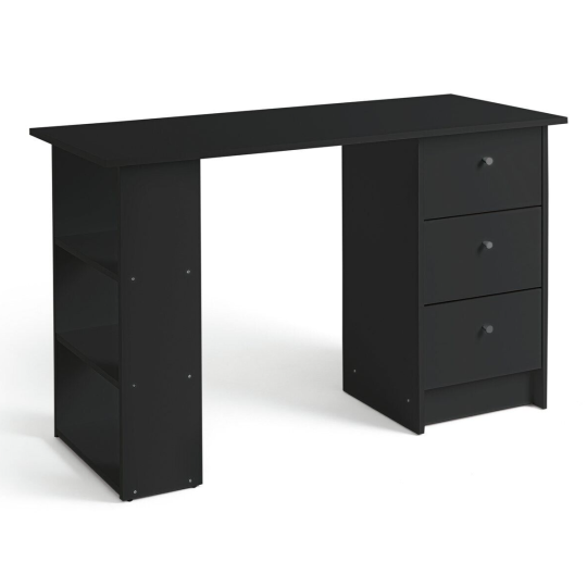 Malibu 3 Drawer Office Desk - Black ( B Grade )