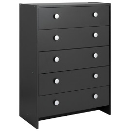 Seville 5 Chest of Drawer - Anthracite | Grey 5 Drawer Bedroom Storage Cabinet