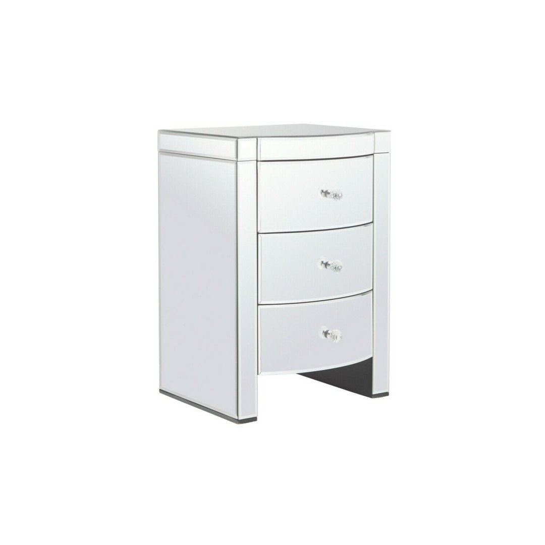 Canzano 3 Drawer Bedside Table - Mirrored