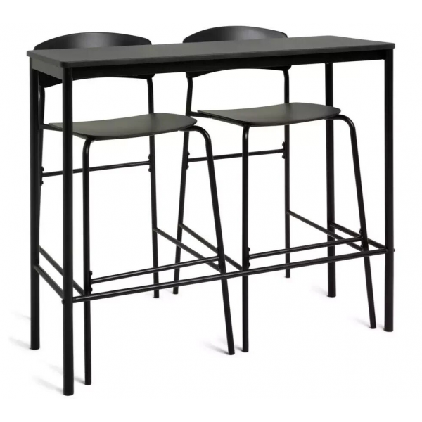 Stella Metal Bar Table & 2 Black Bar Stools ( B Grade 19540 - 19543 )