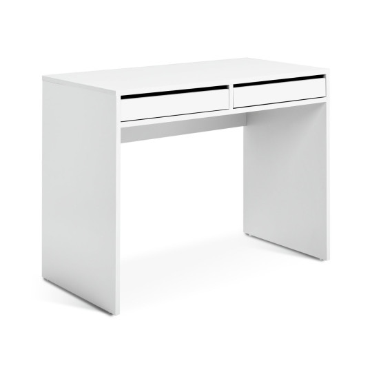 Home Pepper 2 Drawers Office Desk - White | Practical Workstation Storage