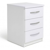 Hallingford 3 Drawer Bedside Table -White Gloss ( B grade 19046 )