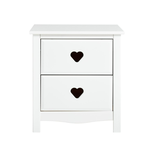 Home Kids Mia 2 Drawer Bedside Table - White | Kids’ Room Furniture Storage