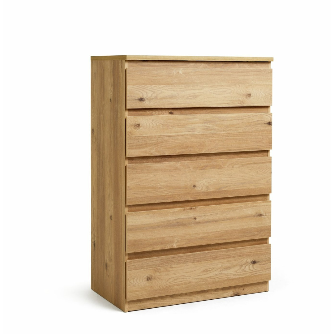 Home Jenson 5 Drawer Chest - New Oak Effect | Wooden storage chest with 5 drawer Home Jenson 5 Drawer Chest - New Oak Effect | Wooden storage chest with 5 drawer
