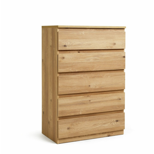 Home Jenson 5 Drawer Chest - New Oak Effect | Wooden storage chest with 5 drawer
