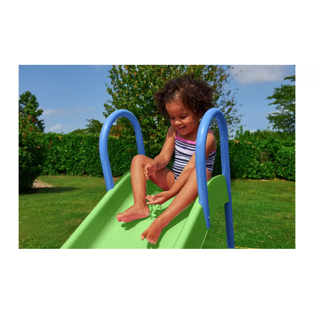 Chad Valley 7ft Kids Garden Slide Green and Blue