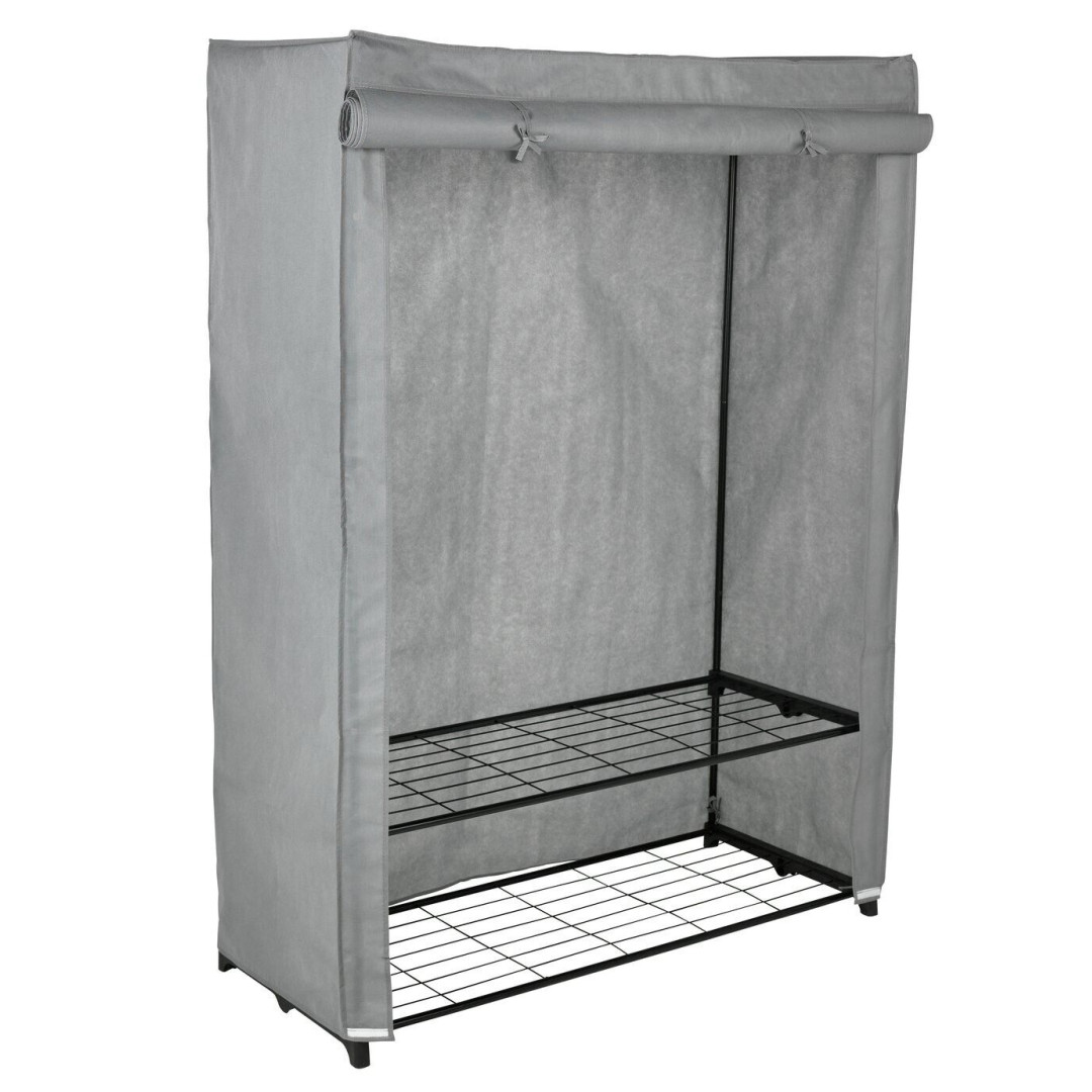 Covered Double Wardrobe - Grey