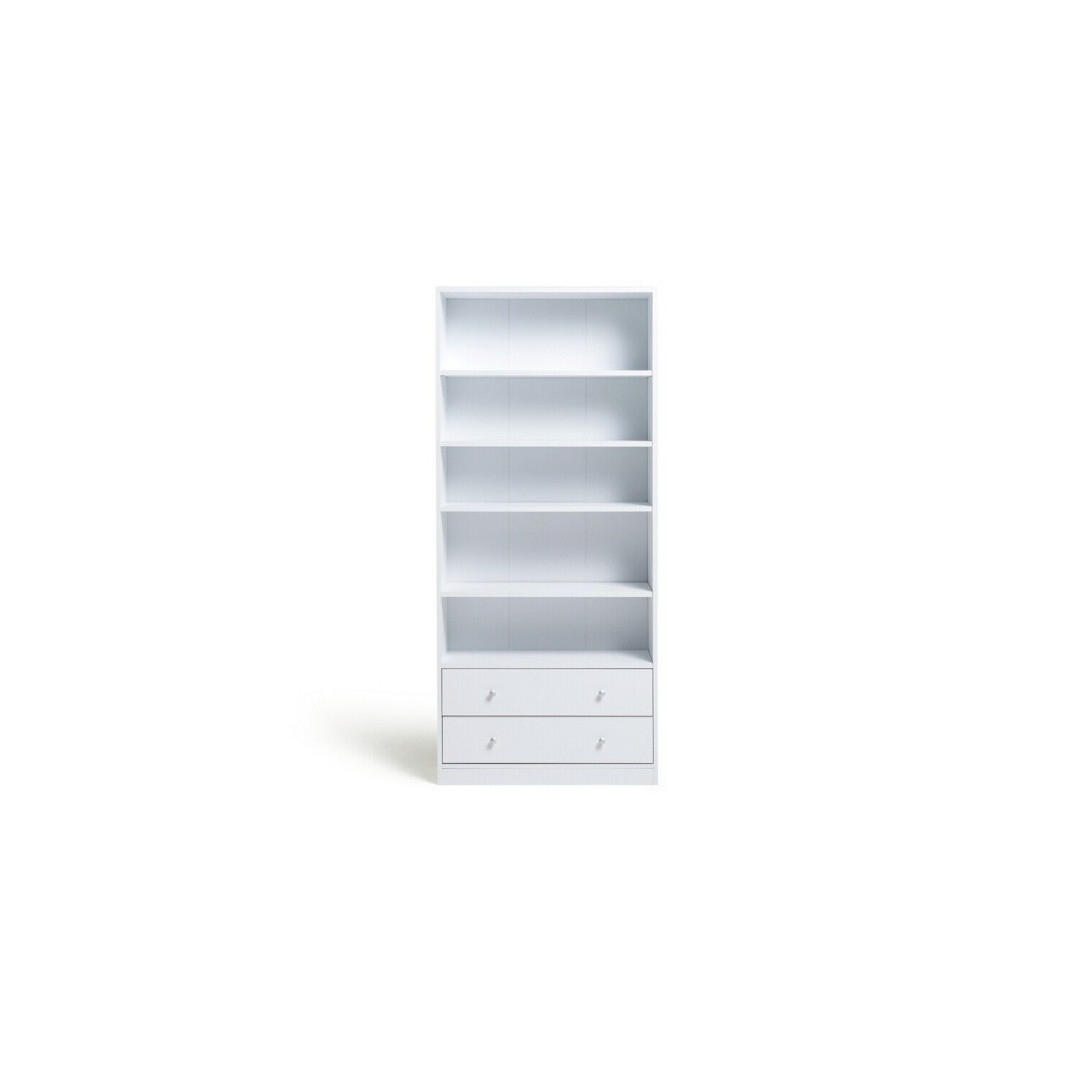 Maine 2 Drawer Tall Bookcase - White