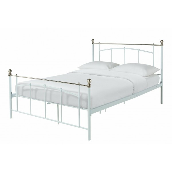 Yani Double Metal Bed Frame - White