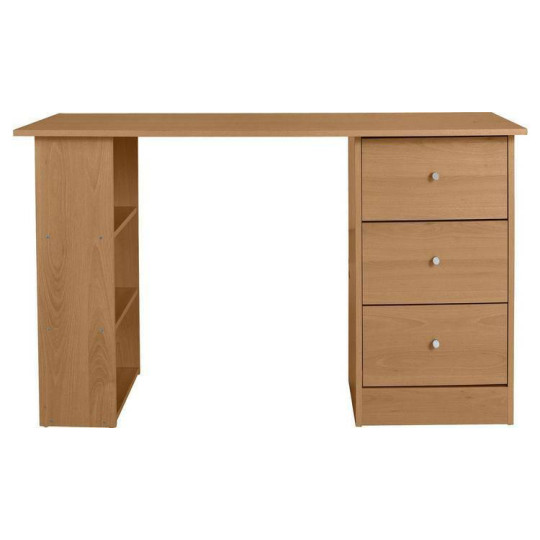 Malibu Desk With Drawers and Shelves Storage For Kids & Adults 120cm Oak Effect